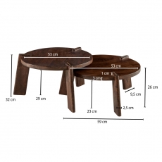 Konferenční stolek Soma (SET 2 ks), masiv mango - 3