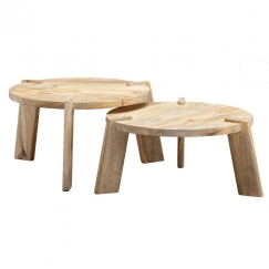 Konferenční stolek Sona (SET 2 ks), masiv mango