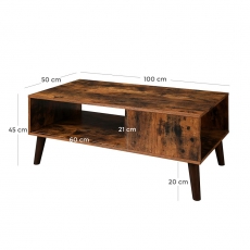 Konferenční stolek Stella, 100 cm, hnědá - 6