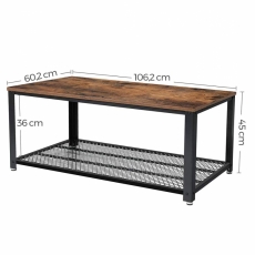 Konferenční stolek Stella, 106,2 cm, hnědá / černá - 5