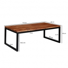 Konferenční stolek Sulat, 110 cm, masiv sheesham - 3