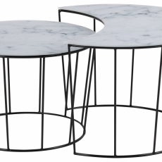 Konferenční stolek Sunmoon (SET 2ks), 76 cm, bílá - 3