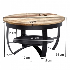 Konferenční stolek Tenu, 60 cm, masiv mango - 3