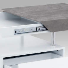 Konferenční stolek Tibor, 120 cm, bílá/beton - 6