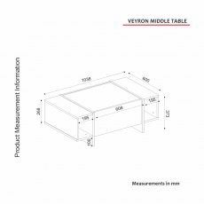 Konferenční stolek Veyron, 104 cm, černá - 7