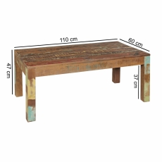 Konferenční stolek z recyklovaného dřeva Kalkuta, 110 cm, mango - 3