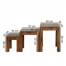 Konferenční stolky Mumbai 2, 45 cm, sada 3 ks, masiv Sheesham - 3