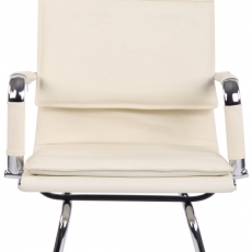 Konferenční židle Bedford, pravá kůže, krémová - 1