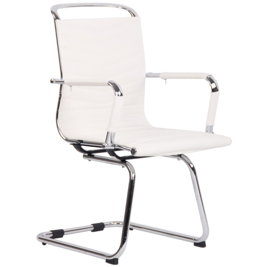 Konferenční židle Burnley, pravá kůže, bílá - 1