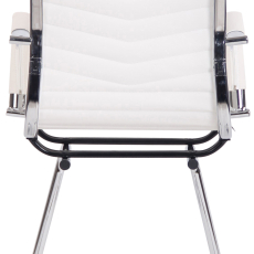 Konferenční židle Burnley, pravá kůže, bílá - 4