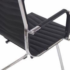Konferenční židle Burnley, pravá kůže, černá - 6