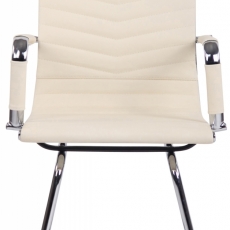 Konferenční židle Burnley, pravá kůže, krémová - 1
