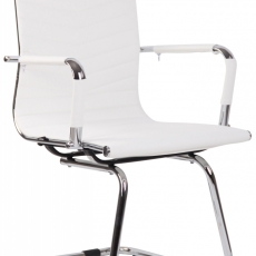 Konferenční židle Burnley, syntetická kůže, bílá - 1