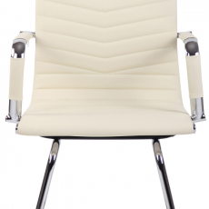 Konferenční židle Burnley, syntetická kůže, krémová - 1