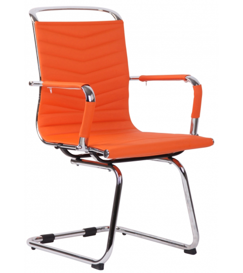 Konferenční židle Burnley, syntetická kůže, oranžová