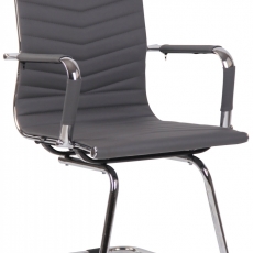 Konferenční židle Burnley, syntetická kůže, šedá - 1