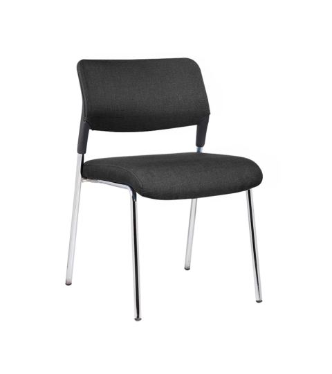Konferenční židle Evo 4L, textil, černá
