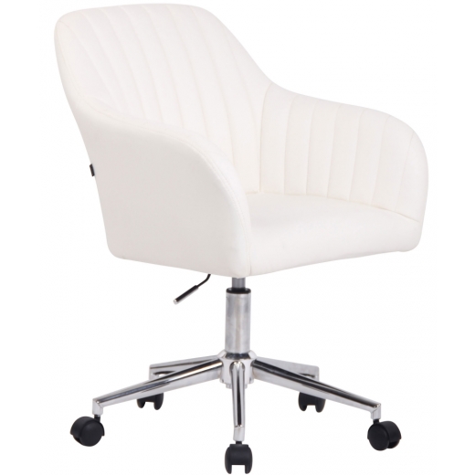 Konferenční židle Filton, syntetická kůže, bílá - 1