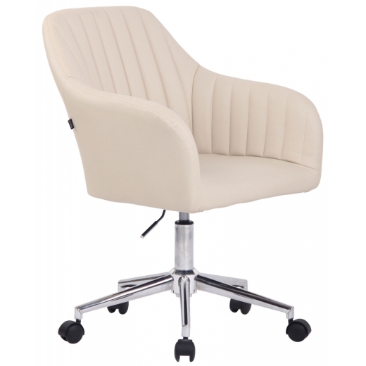 Konferenční židle Filton, syntetická kůže, krémová - 1