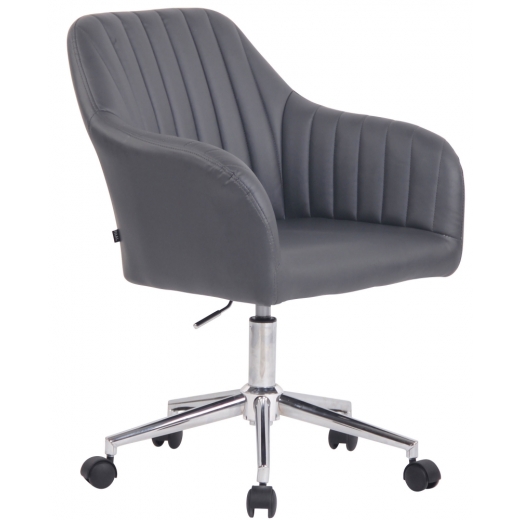 Konferenční židle Filton, syntetická kůže, šedá - 1