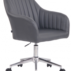 Konferenční židle Filton, syntetická kůže, šedá - 1