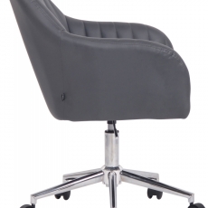 Konferenční židle Filton, syntetická kůže, šedá - 3