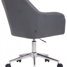Konferenční židle Filton, syntetická kůže, šedá - 4