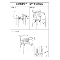 Konferenční židle Glos (SET 4 ks), syntetická kůže, béžová - 4