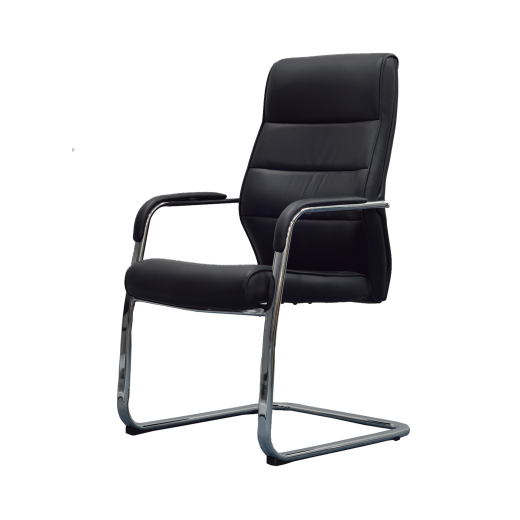 Konferenční židle Itaca (SET 2 ks), syntetická kůže, černá - 1