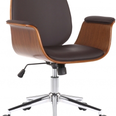 Konferenční židle Kemberg, syntetická kůže, hnědá - 1