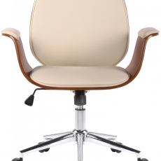 Konferenční židle Kemberg, syntetická kůže, krémová - 3
