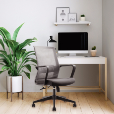 Konferenční židle Smart, textil, šedá - 3