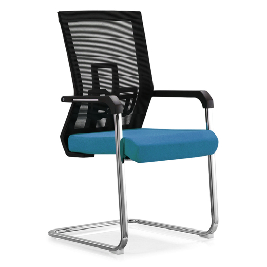 Konferenční židli Lucca, textil, černá / modrá - 1