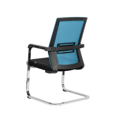 Konferenční židli Roma, textil, černá / modrá - 3