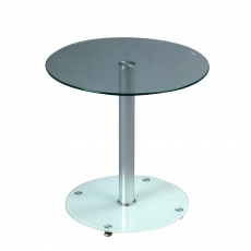 Konferenčný / odkladací stolík Anna, 50 cm, číra/biela - 1