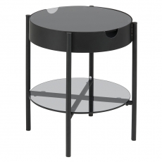 Konferenčný / servírovací stolík Lipton, 45 cm, dymové sklo - 1