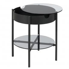 Konferenčný / servírovací stolík Lipton, 45 cm, dymové sklo - 2