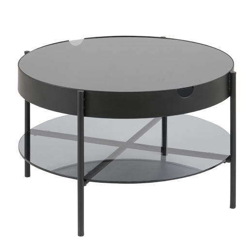 Konferenčný / servírovací stolík Lipton, 75 cm, dymové sklo - 1