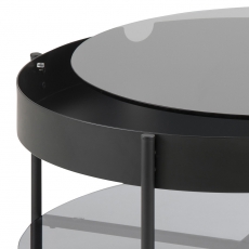 Konferenčný / servírovací stolík Lipton, 75 cm, dymové sklo - 3