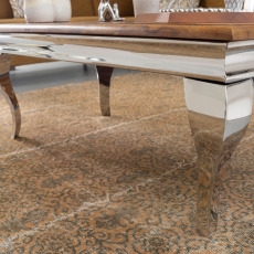 Konferenčný stolík Ace, 110 cm, Sheesham/nehrdzavejúca oceľ - 6