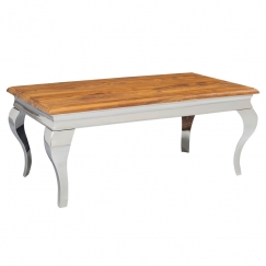 Konferenčný stolík Ace, 110 cm, Sheesham/nehrdzavejúca oceľ