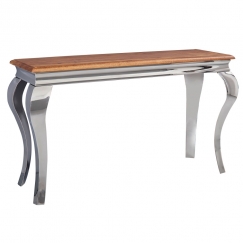 Konferenčný stolík Ace, 130 cm, Sheesham/nehrdzavejúca oceľ