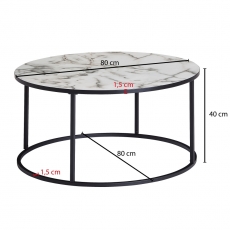 Konferenčný stolík Alan, 80 cm, mramor - 4