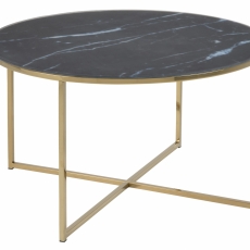Konferenčný stolík Alisma, 80 cm, čierna / zlatá - 1