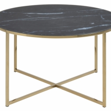 Konferenčný stolík Alisma, 80 cm, čierna / zlatá - 2
