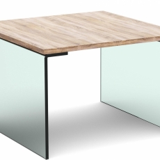 Konferenčný stolík Anes, 60 cm, dub/sklo - 2