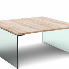 Konferenčný stolík Anes, 90 cm, dub/sklo - 2