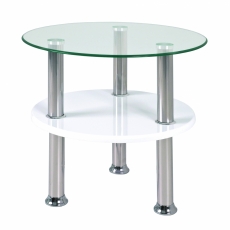 Konferenčný stolík Azariah, 42 cm, nehrdzavejúca oceľ / biela - 1