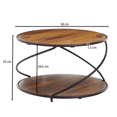 Konferenčný stolík Barst, 58 cm, sheesham - 4