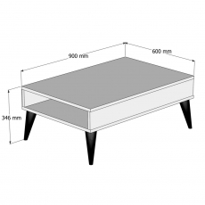 Konferenčný stolík Best, 90 cm, biela - 4